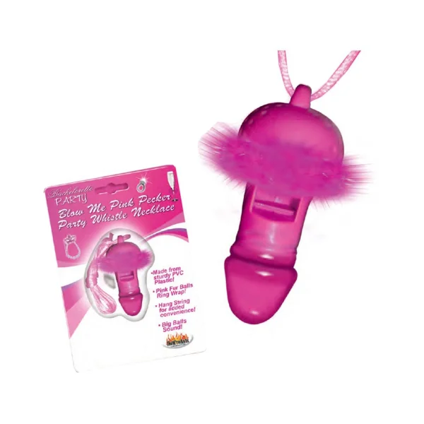 Blow Me Pink Pecker Whistle Necklace