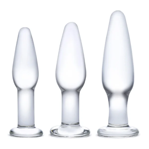 Gläs 3 pcs Anal Training Set Glass Butt Plugs
