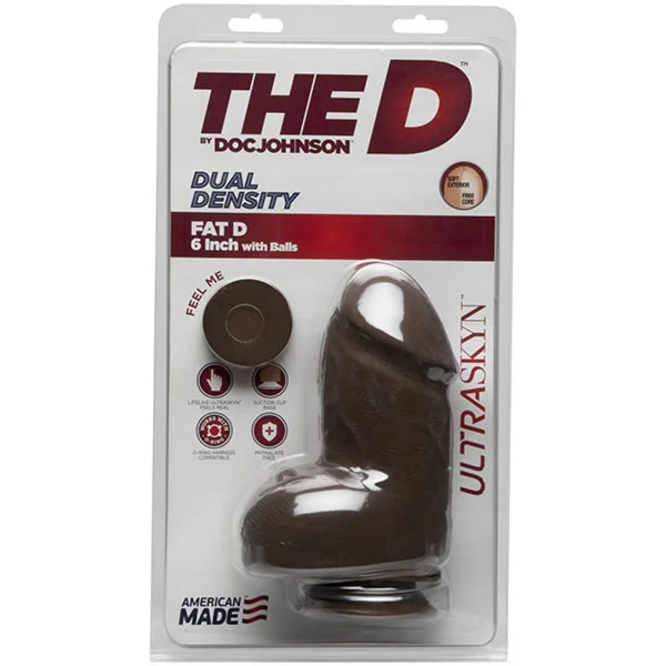 The D - Fat D - 6 Inch With Balls - Ultraskyn - Chocolate