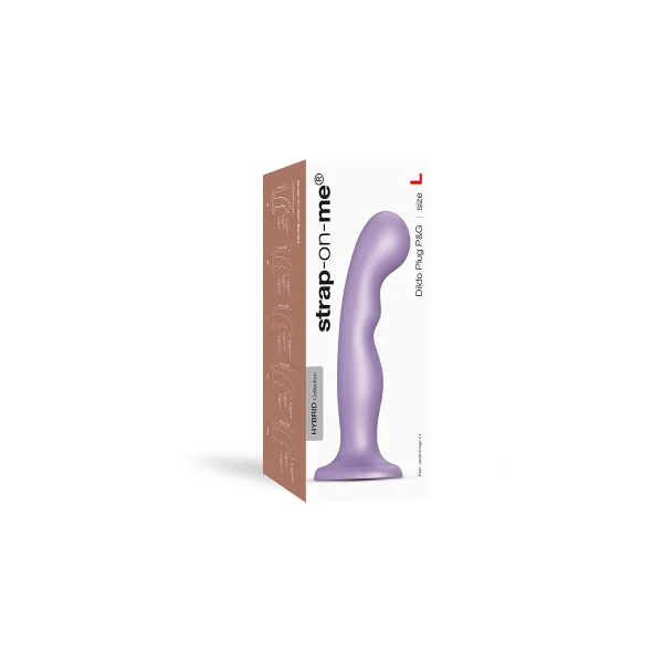 Strap-on-Me Hybrid Collection P&G Silicone Suction Cup Dildo - S Metallic Lilac