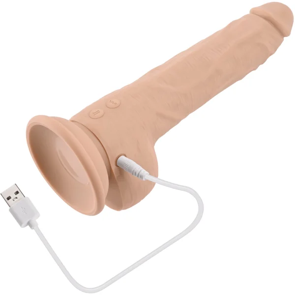 Thrust In Me Silicone Thrusting Vibrating Realistic Dong With Remote By Evolved Novelties - Vanilla