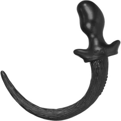 Oxballs Silicone Puppy Tail Anal Plug Pug Black