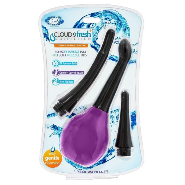 Cloud 9 Premium Deluxe 11.8 oz Anal Douche With 3 Soft Nozzle Tips