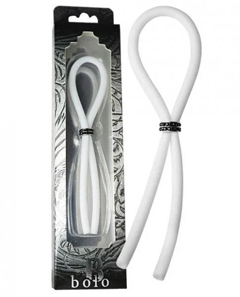 Bolo Lasso Ring Siilcone Black Gems Bead White — image 4 of 4