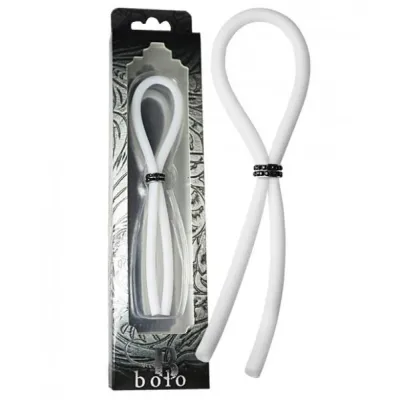 Bolo Lasso Ring Siilcone Black Gems Bead White
