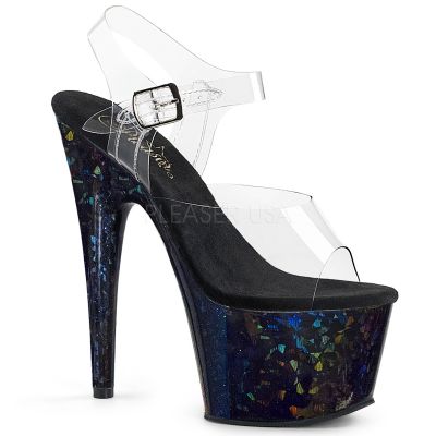 7 inches Heel 2 3 4 inches PF Ankle Strap Sandal w Shatter Effect