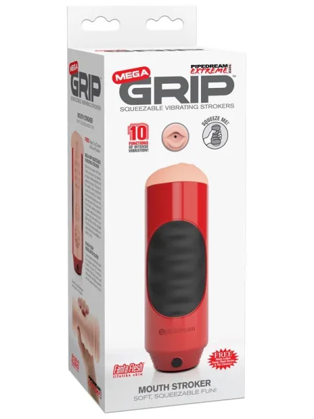 Mega Grip Vibrating Stroker Mouth