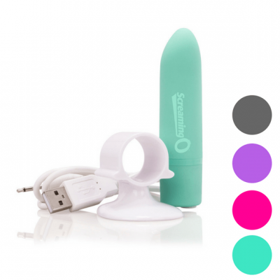 Charged Positive Rechargeable Waterproof Ergonomic Bullet Vibrator by Screaming O
