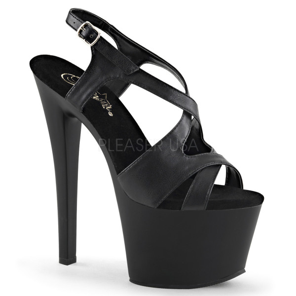 7 inch Stiletto Heel Criss-Cross Sling Back PF Sand
