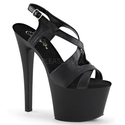 7 inch Stiletto Heel Criss Cross Sling Back PF Sand