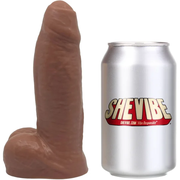 WEE Daddy Danny Uncut 6.25" Platinum Silicone Realistic Dildo With Balls By Dee's Big Daddies - Caramel