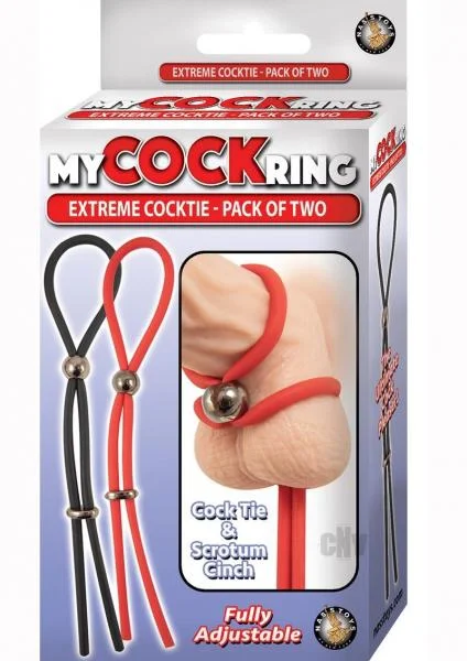 My Cockring Extreme Cocktie 2 Pack Black & Red — image 4 of 4