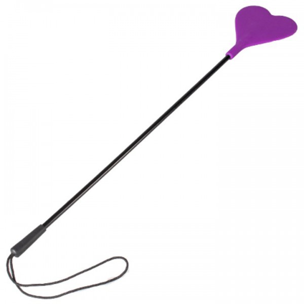 Bondara Purple Silicone Heart Riding Crop – 19 Inch