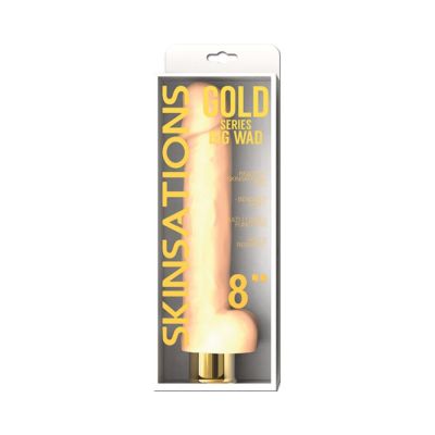 Skinsations Gold Series Big Wad 8in Vibrating Dildo Multi Function