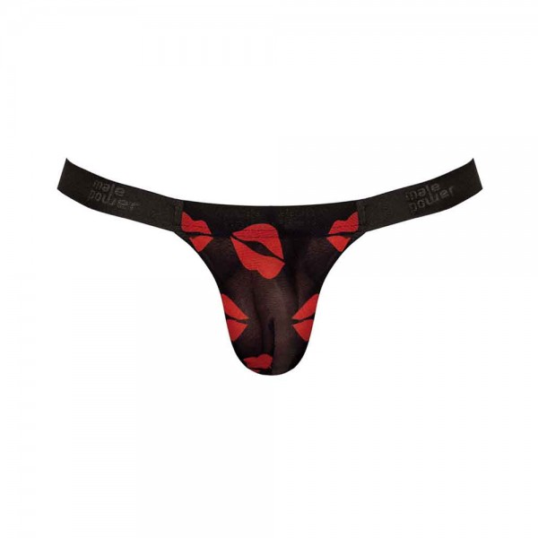 Male Power Kiss Me Micro Thong V Sheer Lips S/m — image 3 of 12