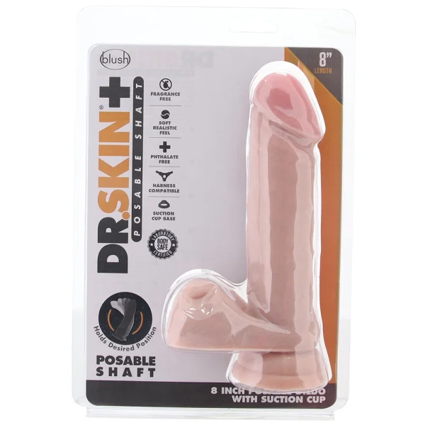 Dr. Skin Plus 8 Inch Posable Ballsy Dildo