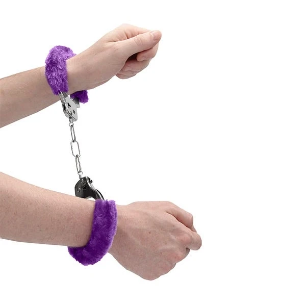 Ouch Pleasure Furry Metal Handcuffs