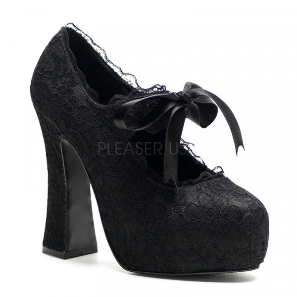 DEMON-11 - 5" Concealed P/F MJ Pump W/ Lace Overlay & Bow