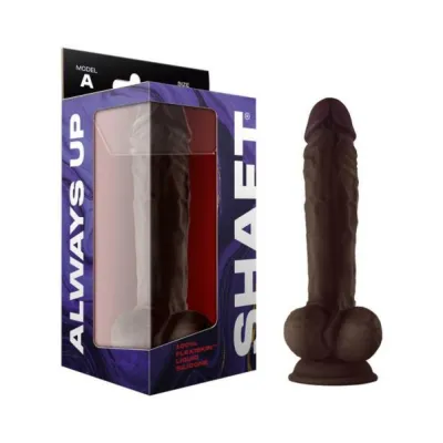 Extreme Dildos Shaft Model A Liquid Silicone 10 5 In Dildo With Balls Mahogany