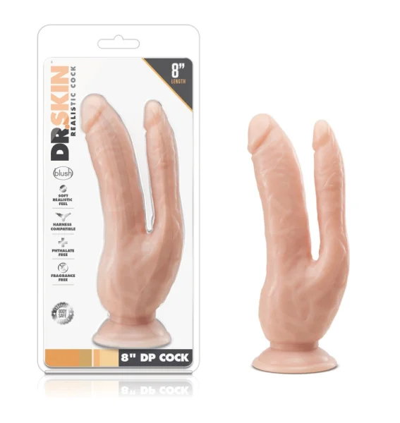 Dr. Skin 8 Inch Dp Cock Vanilla