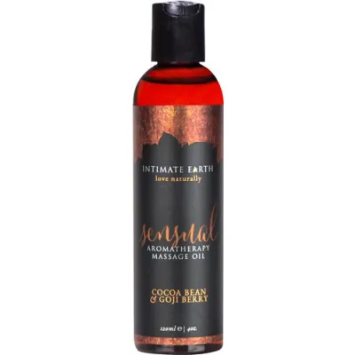 Intimate Earth Sensual Aromatherapy Massage Oil Cocoa Bean and Goji Berry 120ml