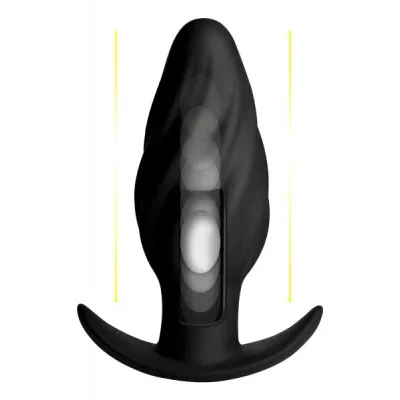 Kinetic Thumping 7X Swirled Anal Plug Black