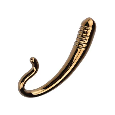 Curvy Gold Glass Butt Plug Gold 6 8 Inch