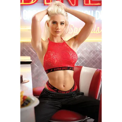 Vibes Extra Spicy Halter Bralette Cheeky Panty M L