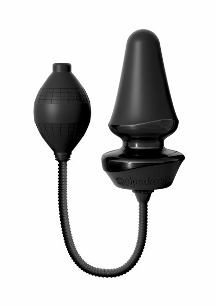 Inflatable Silicone Butt Plug - Black - Cat Tail Butt Plug