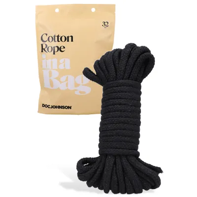Doc Johnson Black Cotton Rope In A Bag 32 9 75m