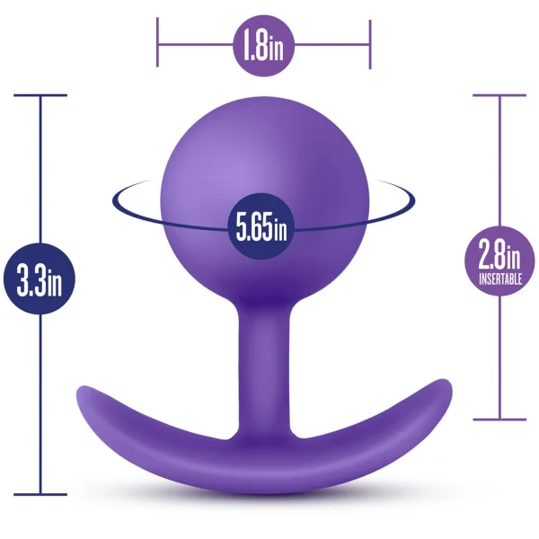 Luxe Wearable Silicone Vibra Butt Plug by Blush - Purple — image 6 of 7