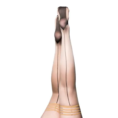 Ruby Cuban Heel Thigh High Size C Nude