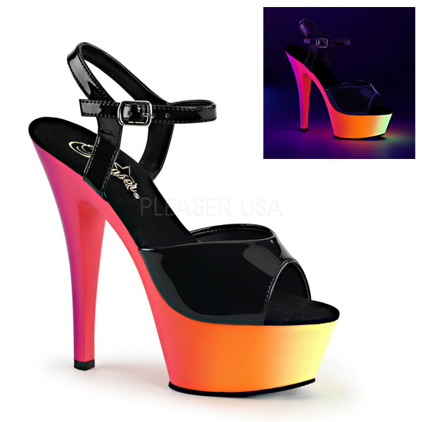 6 inches Heel, 1 3/4 inches PF Ankle Strap Sandal W/Neon MC PF Bottom