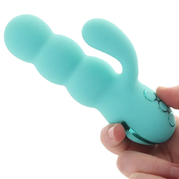 California Dreaming Del Mar Diva Thrusting Rabbit Style Silicone Rechargeable Vibrator by CalExotics