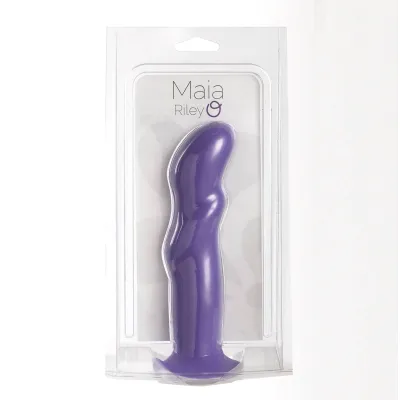 Riley Silicone Swirled Dong Neon Purple