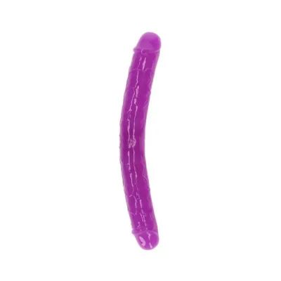 Couples Dildos Realrock Glow In The Dark Double Dong 12 In Dual ended Dildo Neon Purple