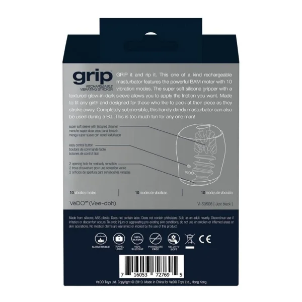 VeDO Grip Vibrating Penis Stroker Sleeve