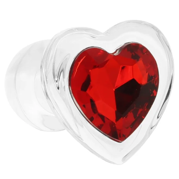 Booty Sparks Red Heart Gem Glass Anal Plug