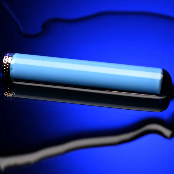 Prisms Vibra-Glass 10X Rechargeable Mini Glass Vibrator - Blue