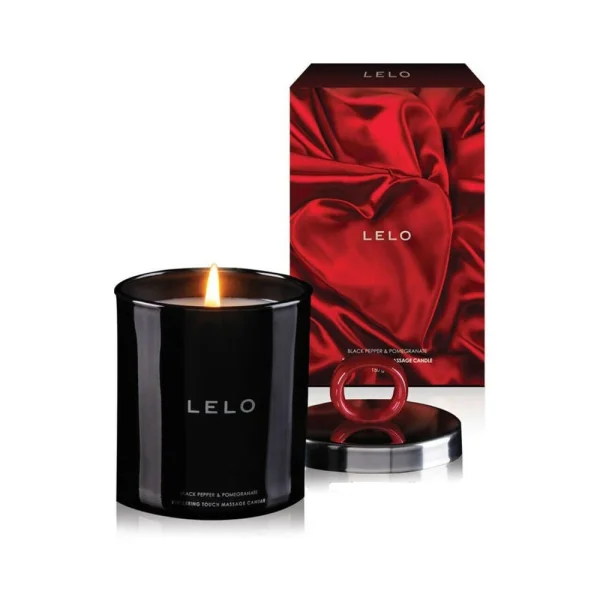 Lelo Black Pepper & Pomegranate Massage Candle - White - 150g