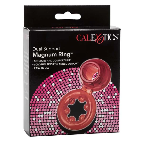 Dual Support Magnum Cock and Ball Ring by Cal Exotics | Red — image 5 of 6