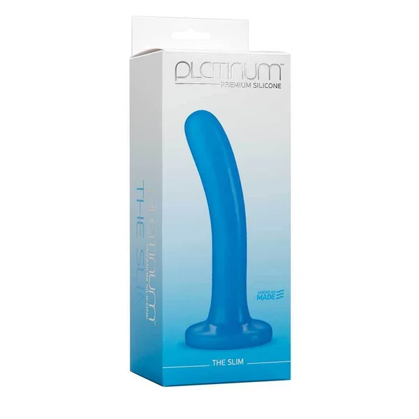 6 Inch Blue Slim Platinum Silicone Anal Dildo by Doc Johnson — image 3 of 3
