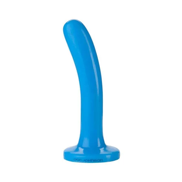 6 Inch Blue Slim Platinum Silicone Anal Dildo by Doc Johnson — image 2 of 3