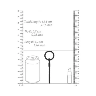 Ouch Urethral Sounding Silicone Plug Black 7 Mm