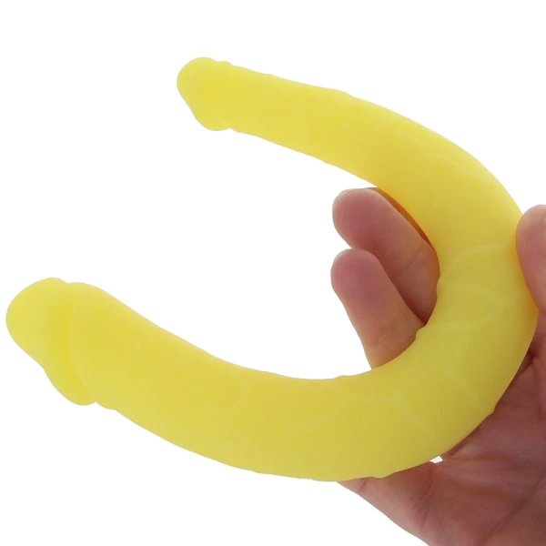 Boundless AC/DC Dong Silicone Double Dildo By CalExotics - Yellow