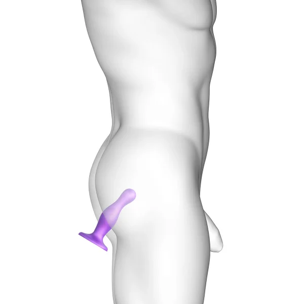 Strap-on-Me Hybrid Collection Curvy Silicone Suction Cup Dildo - L Metallic Purple