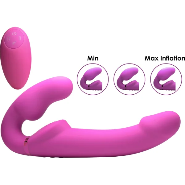Evoke Ergo Fit Inflatable & Vibrating Silicone Strapless Strap-on with Remote Control By Strap U