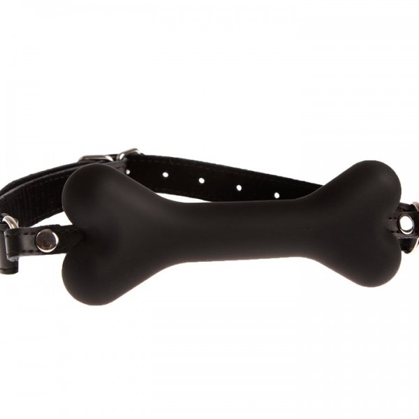 Bondara Bad Dog Leather and Silicone Bone Bit Gag — image 5 of 5