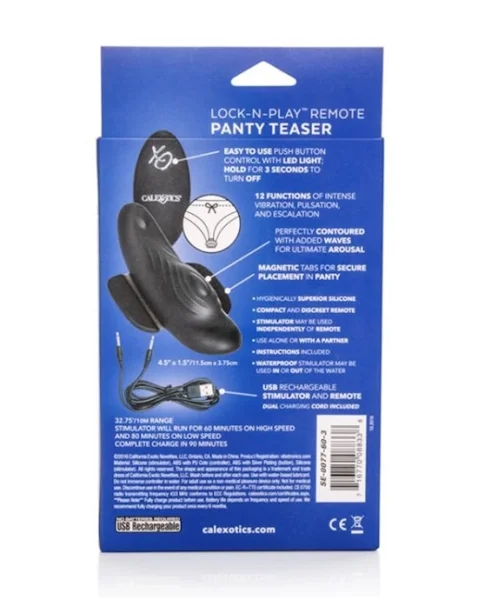 Lock-n-play Remote Panty Teaser - Black