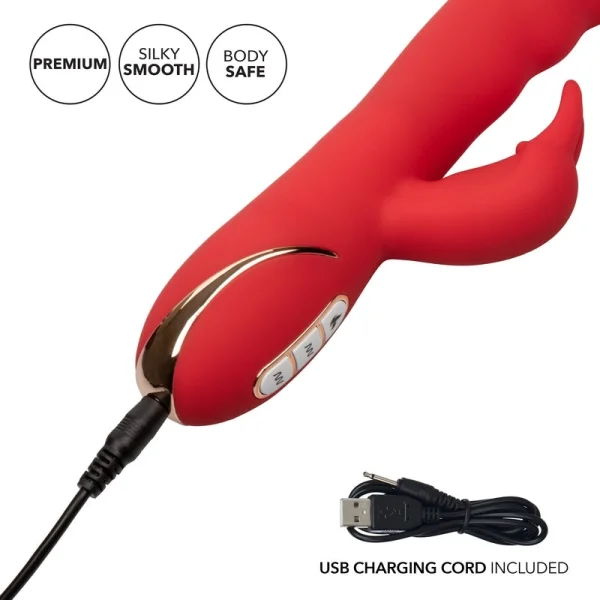 Jack Rabbit Signature Heated Silicone Ultra-Soft Rabbit Rechargeable Vibrator By CalExotics